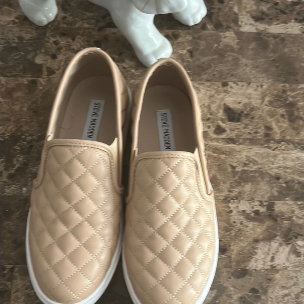 Steve Madden Women's Quilted Slip-On Sneakers - Tan